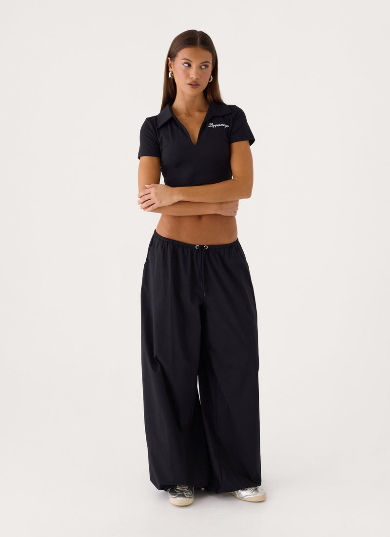 Main Character Parachute Pants - Black