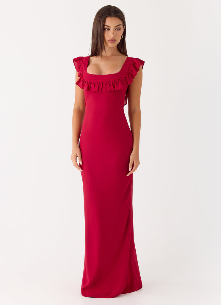Malina Maxi Dress - Deep Red