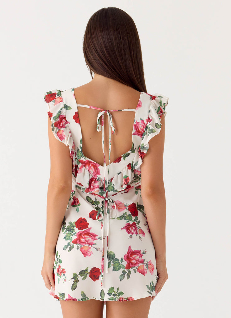 Malina Mini Dress - Ivory Bloom