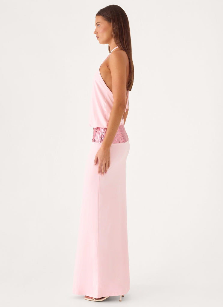 Marcie Halter Maxi Dress - pink
