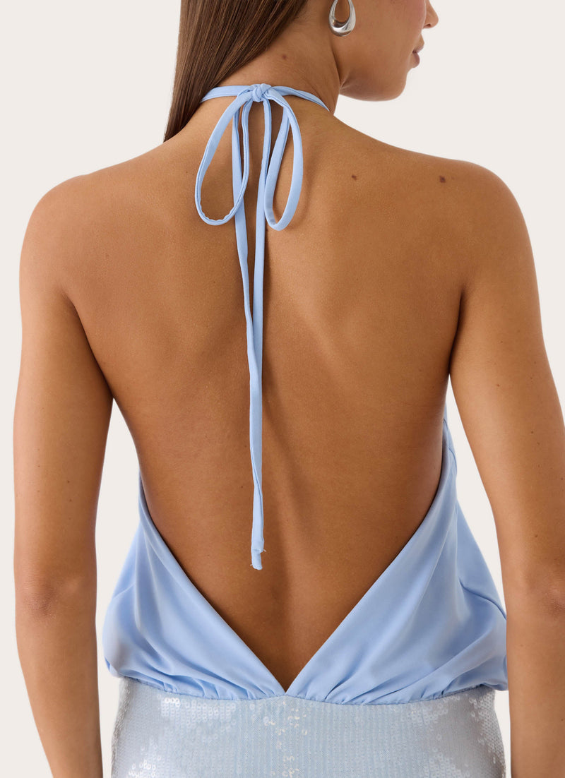 Marcie Halter Maxi Dress - Powder Blue
