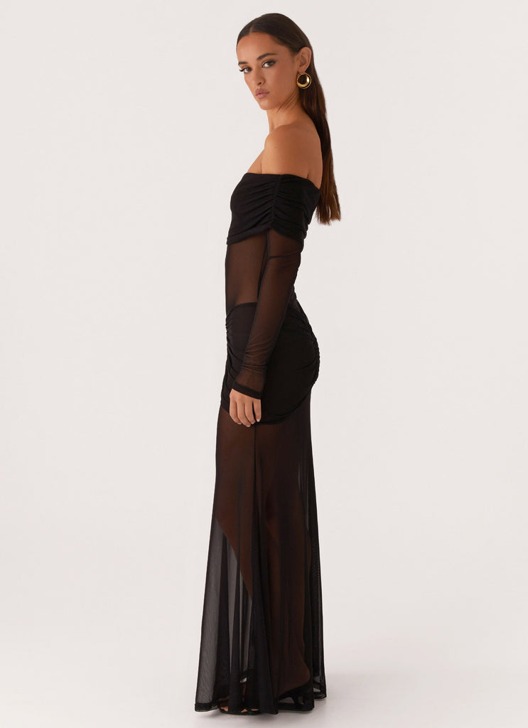 Maren Off Shoulder Maxi Dress - Black