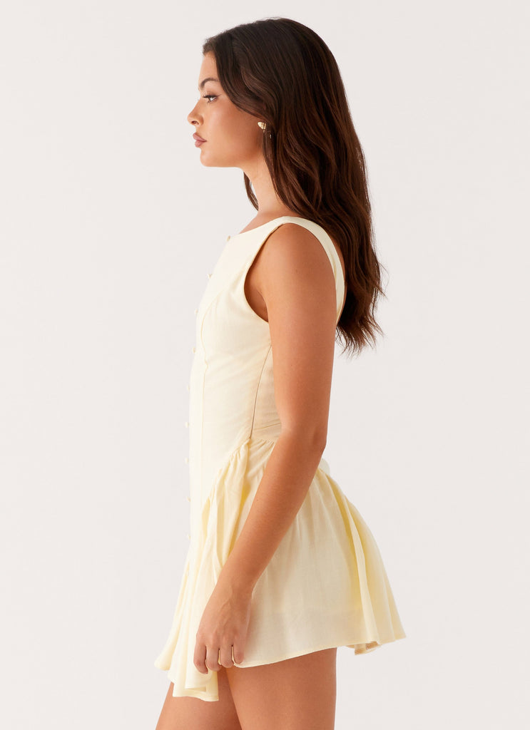 Margo Mini Dress - Pale Yellow