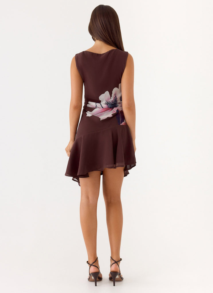 Maris Asymmetrical Mini Dress - Velvet Bloom
