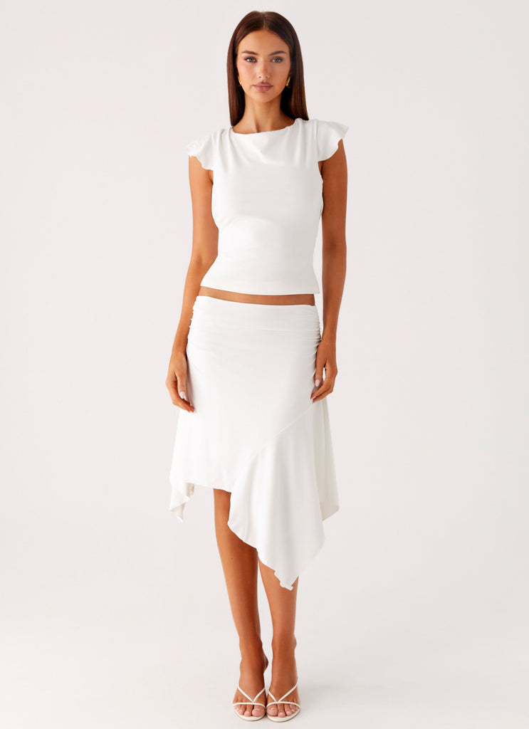Maxina Cap Sleeve Top - White