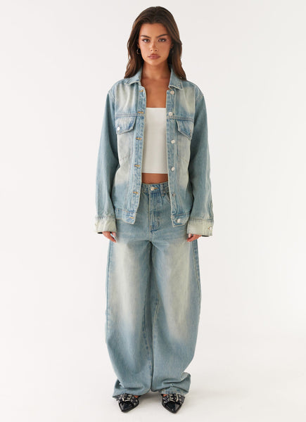 Maxwell Denim Jacket - Washed Blue – Peppermayo Canada