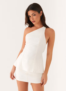 Maysa Denim Top - Ivory