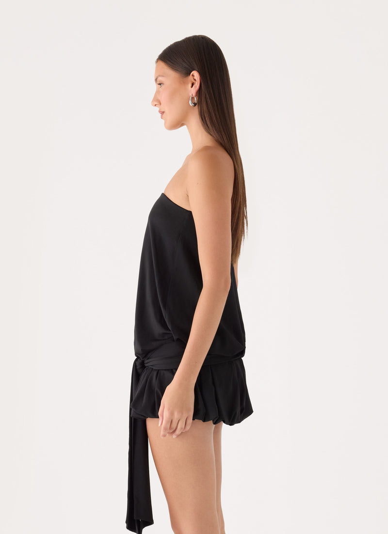Mazie Strapless Mini Dress - Black