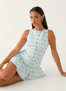 Meggie Linen Mini Dress - Sweet Daydream Print