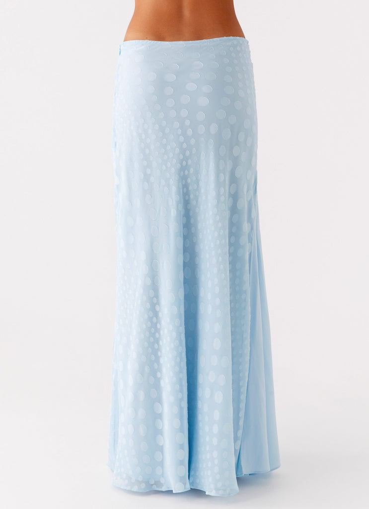Mena Chiffon Spot Maxi Skirt - Blue