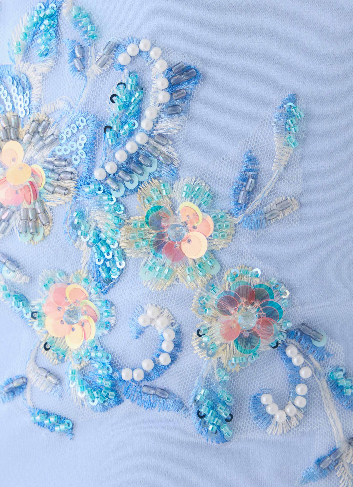 Michele Floral Top - Baby Blue