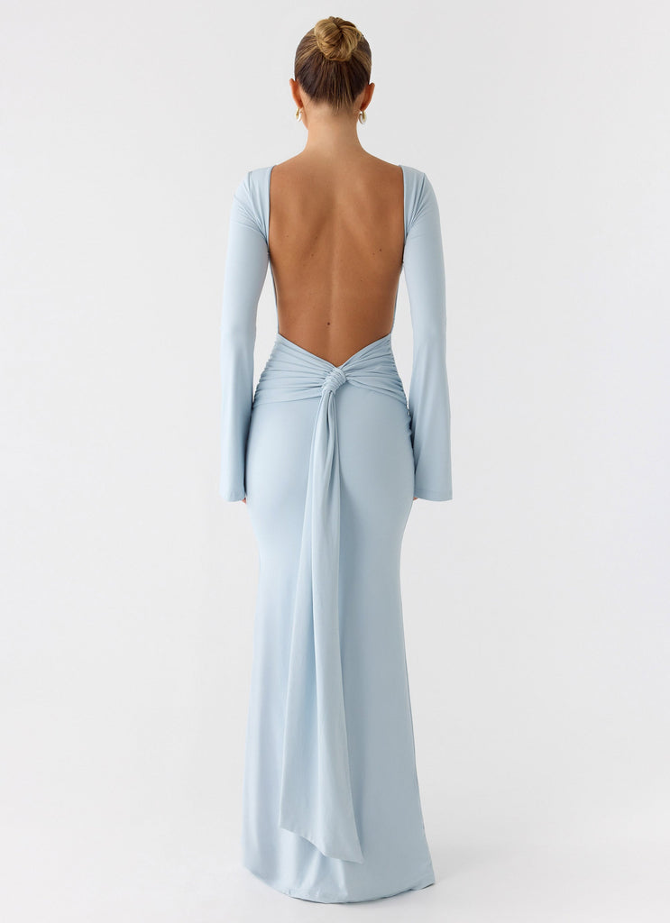 Midnight Song Long Sleeve Maxi Dress - Misty Blue