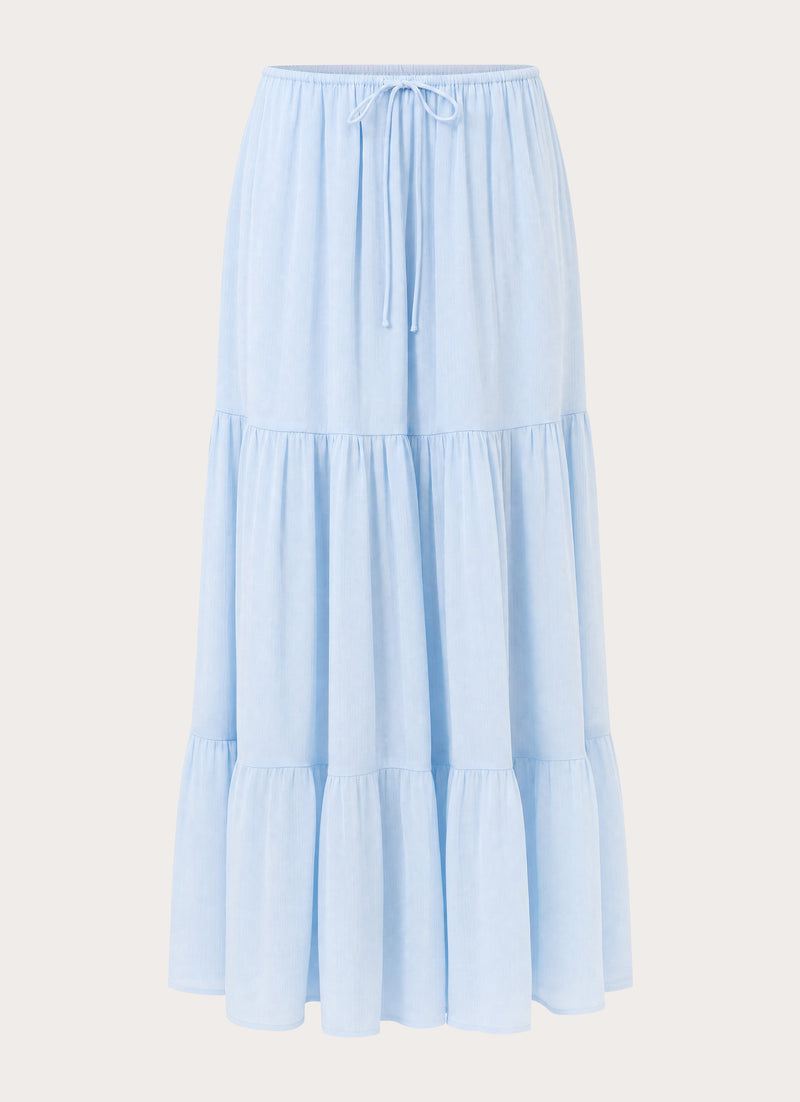 Morino Tiered Maxi Skirt - Blue