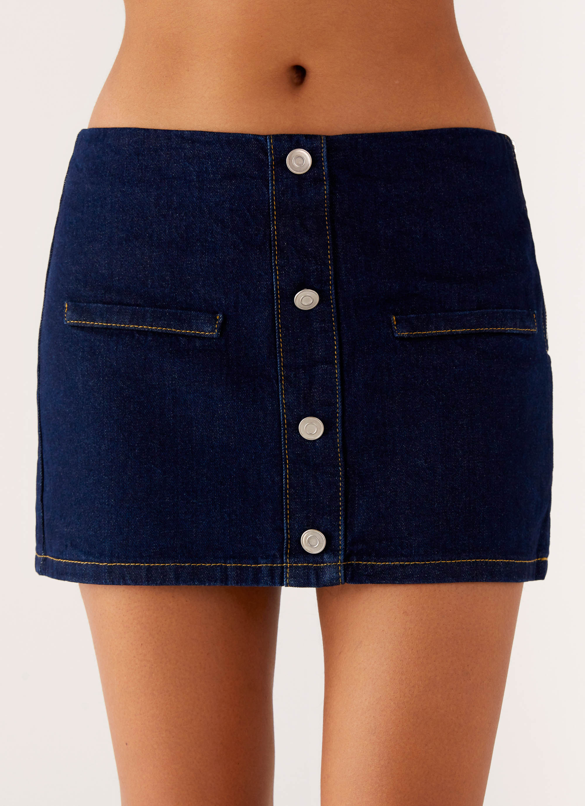 【INCHANT ME】Vijo denim mini skirt Fringe Denim Mini Skirt (2C) - INCHANT ME