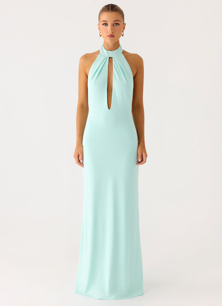Mougleta Backless Maxi Dress - Aqua