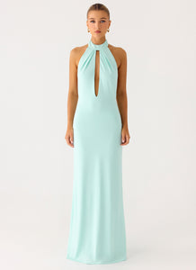 Mougleta Backless Maxi Dress - Aqua