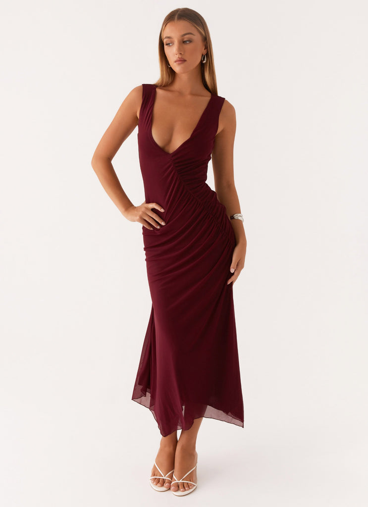 Murphy Maxi Dress - Deep Maroon Peppermayo Canada Murphy Maxi Dress - Deep Maroon Peppermayo Canada