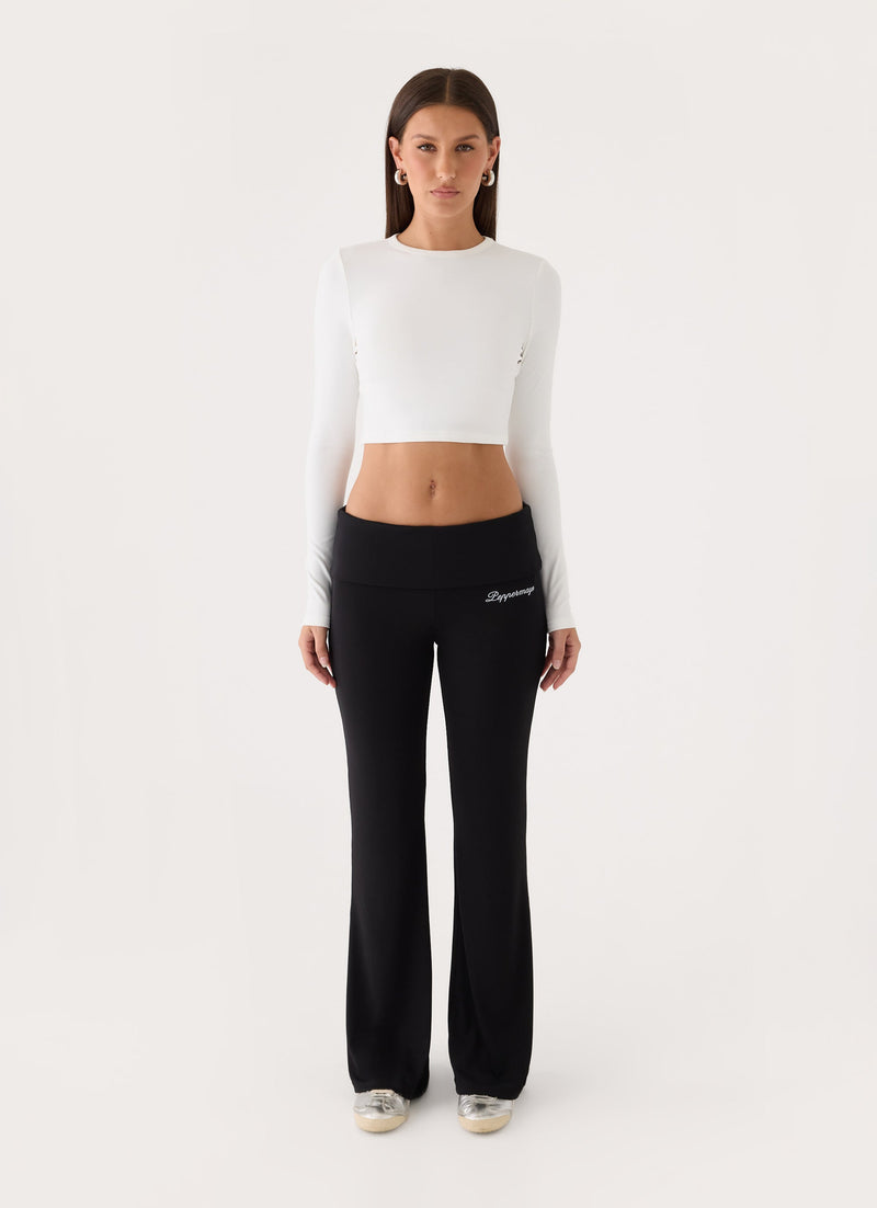 Muse Roll Waist Pants - Black