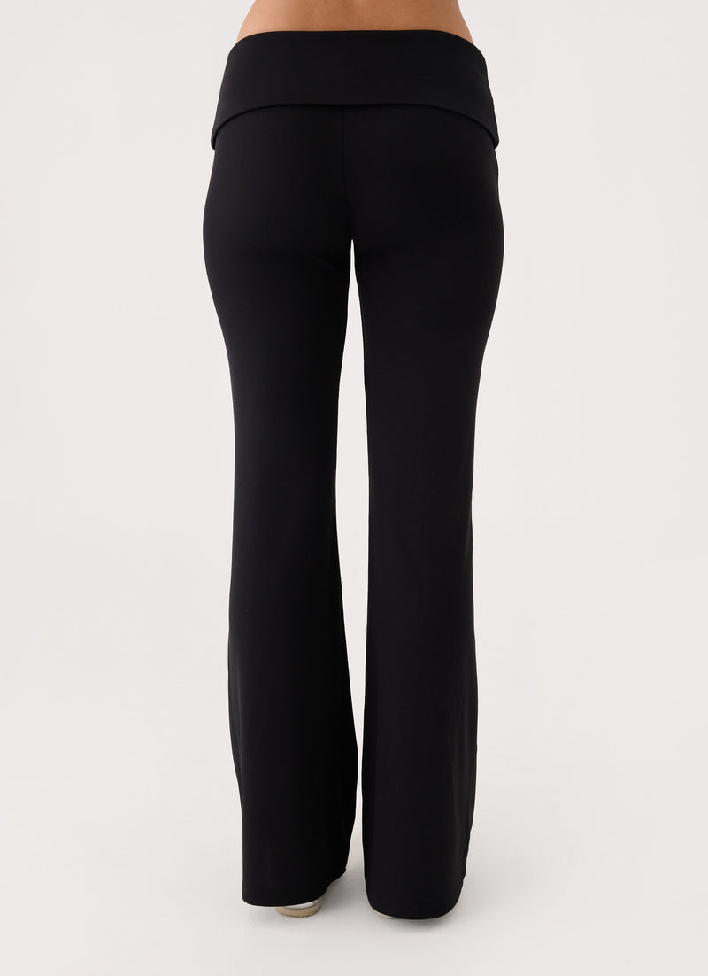 Muse Roll Waist Pants - Black