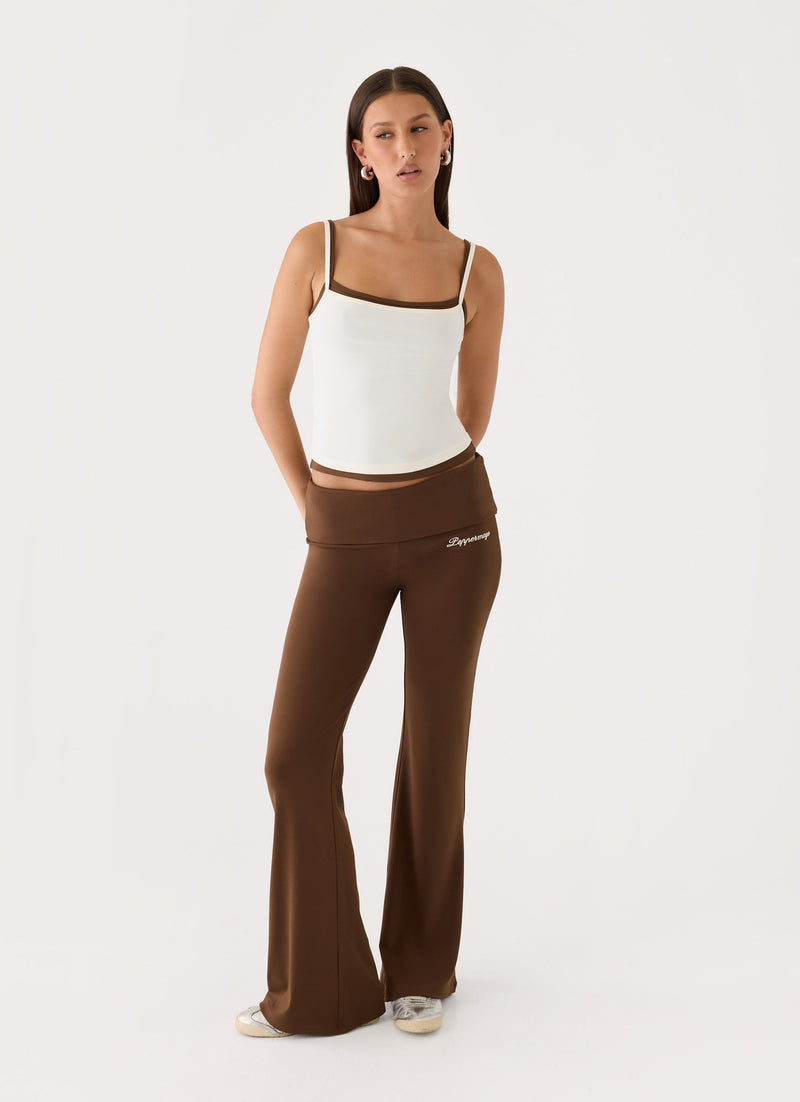 Muse Roll Waist Pants - Chocolate