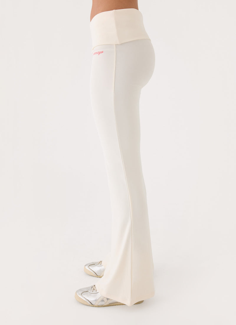 Muse Roll Waist Pants - Cream