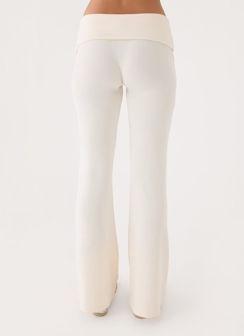 Muse Roll Waist Pants - Cream