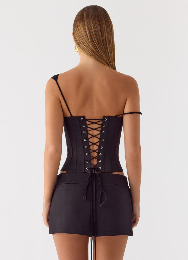 Natalya Corset Top - Black