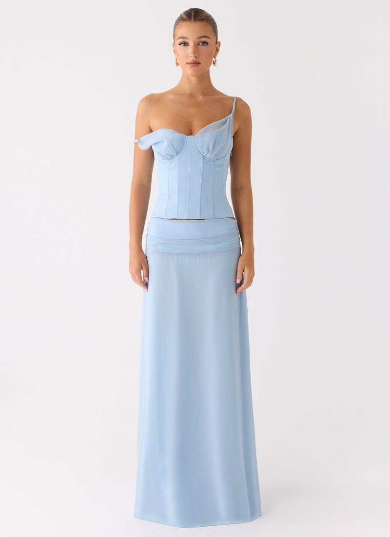 Natalya Corset Top - Pale Blue