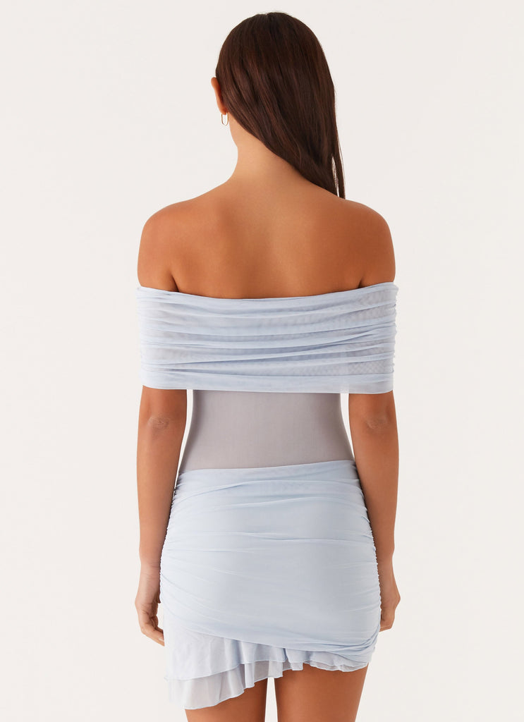 Nelly Off Shoulder Mini Dress - Blue