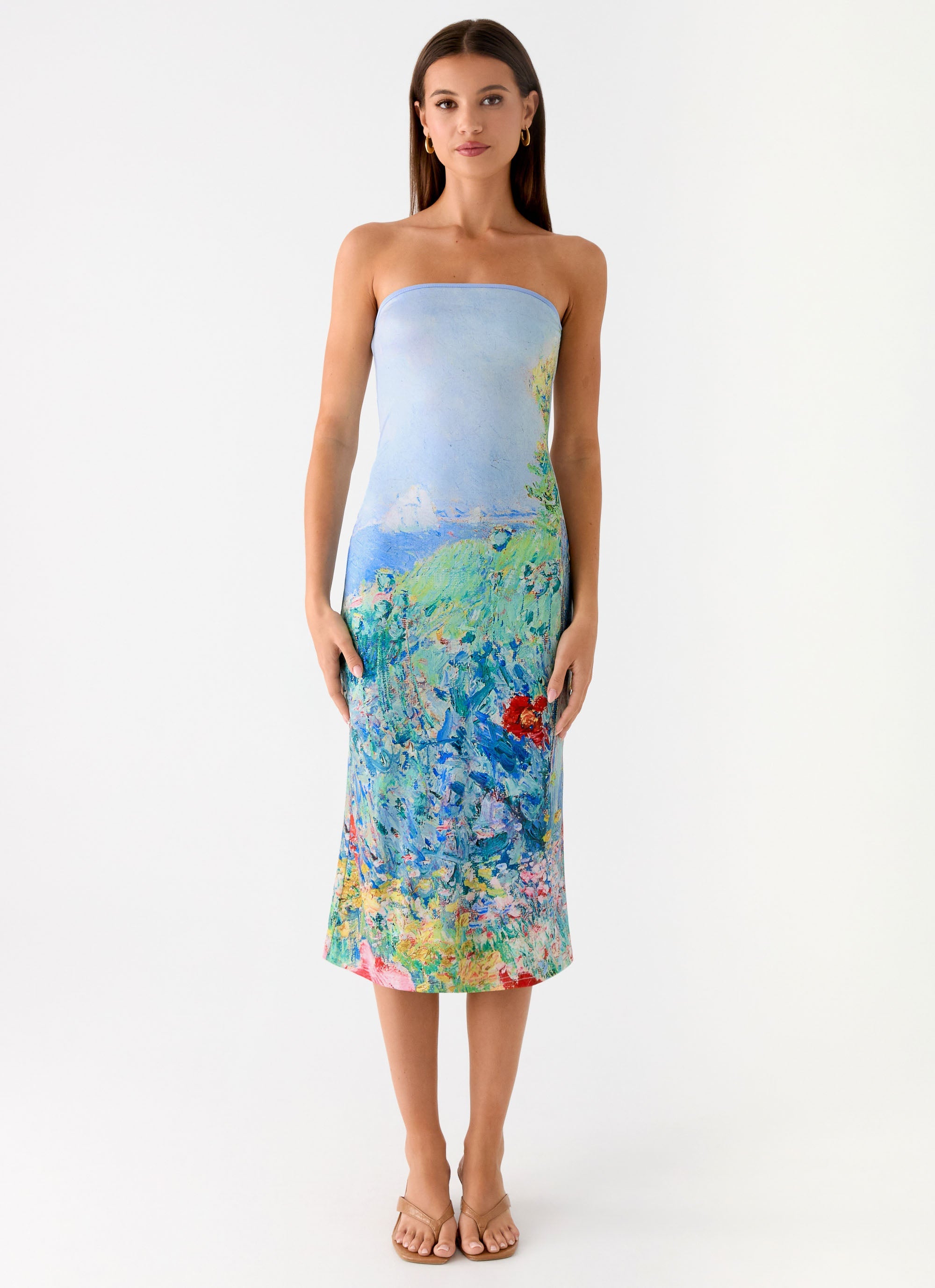 Niko Strapless Midi Dress