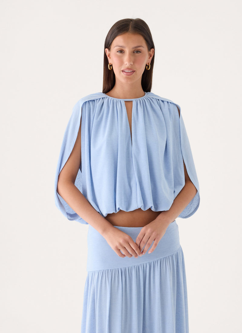 Nilima Draped Top - Blue