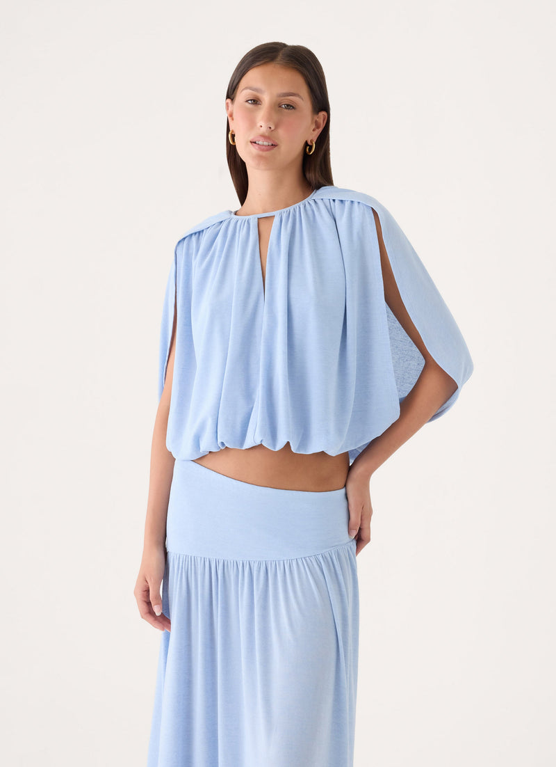 Nilima Draped Top - Blue