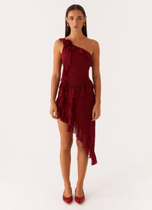 No Secret Mini Dress - Deep Red