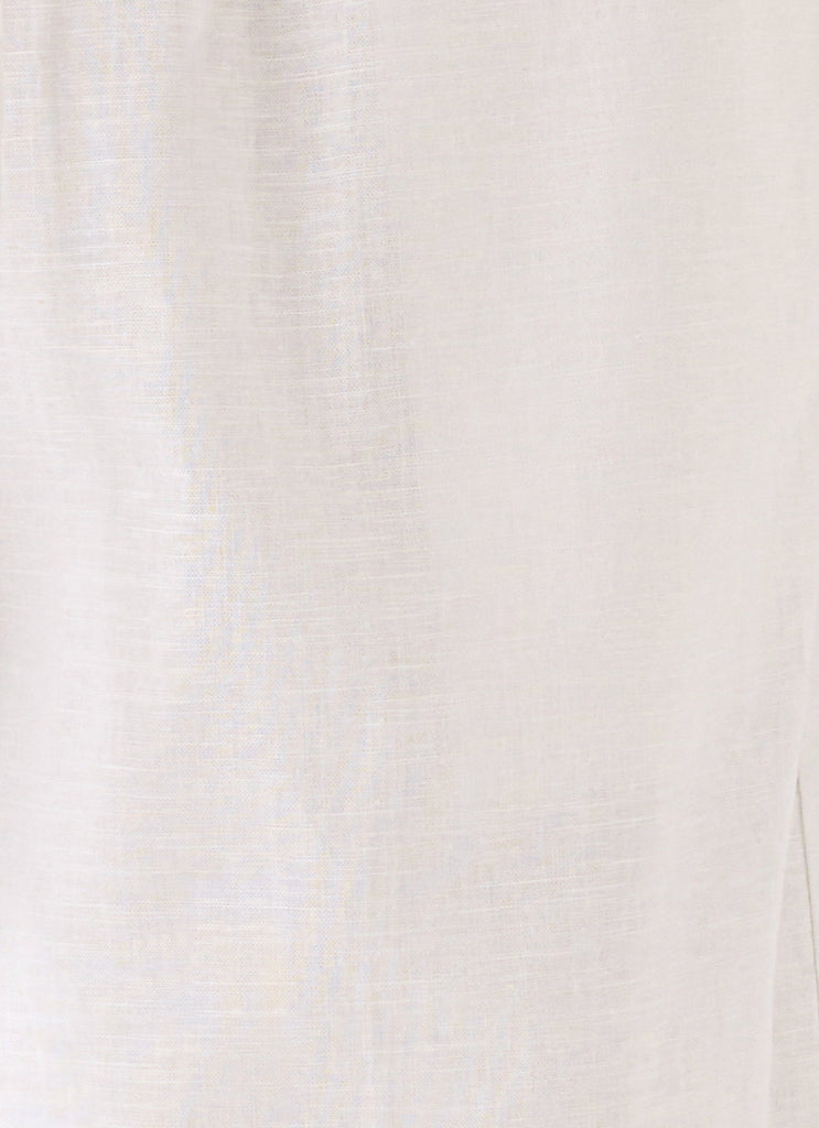 Norene Linen Wide Leg Pant - White