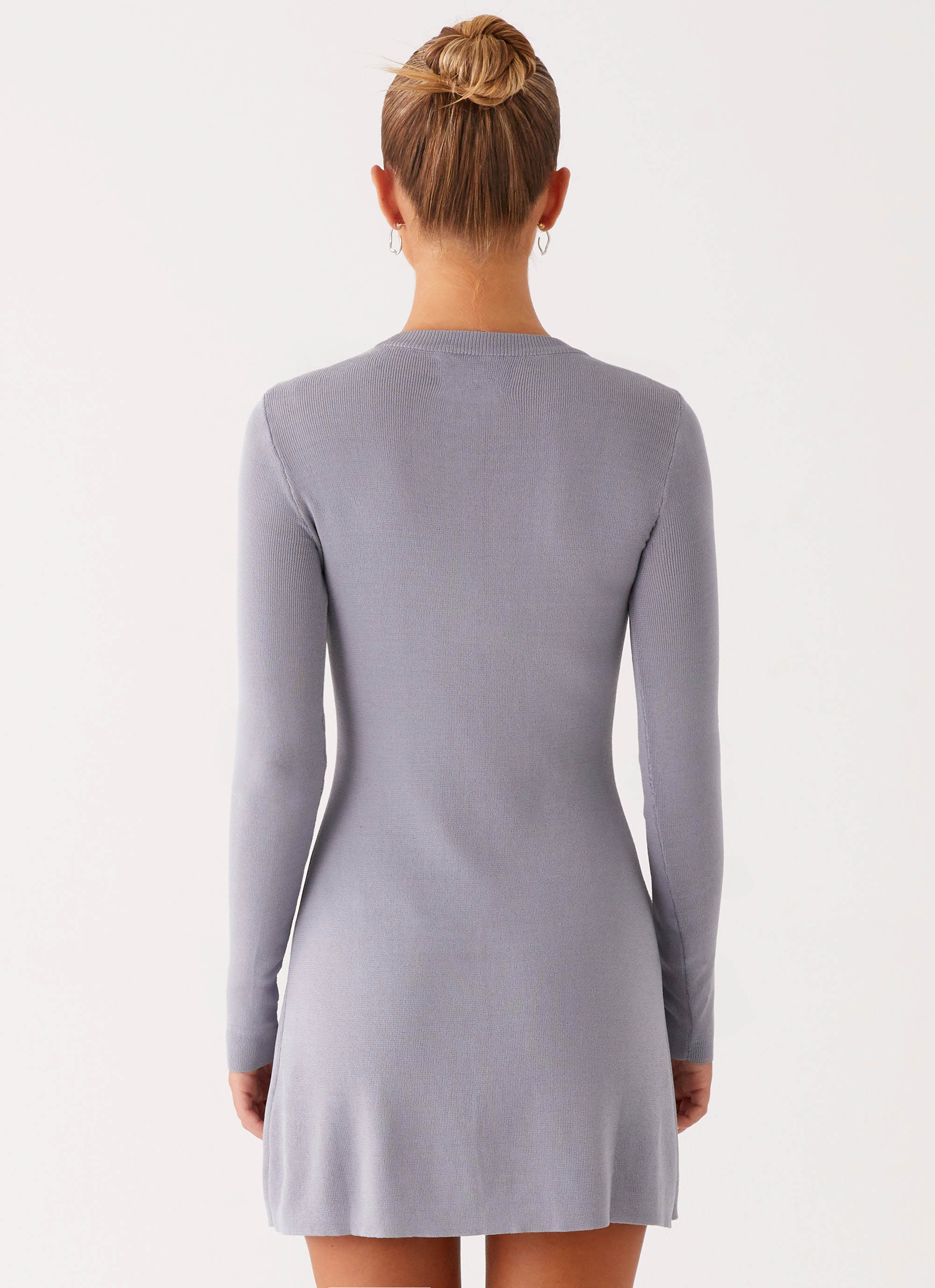 Not One Time Long Sleeve Knit Mini Dress - Grey Peppermayo Canada Not One Time Long Sleeve Knit Mini Dress - Grey Peppermayo Canada