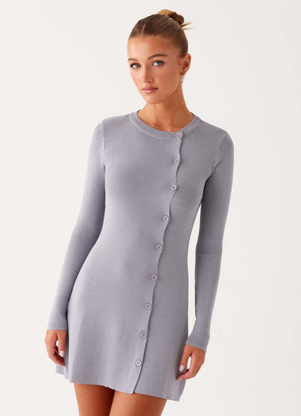 Not One Time Long Sleeve Knit Mini Dress - Grey – Peppermayo Canada