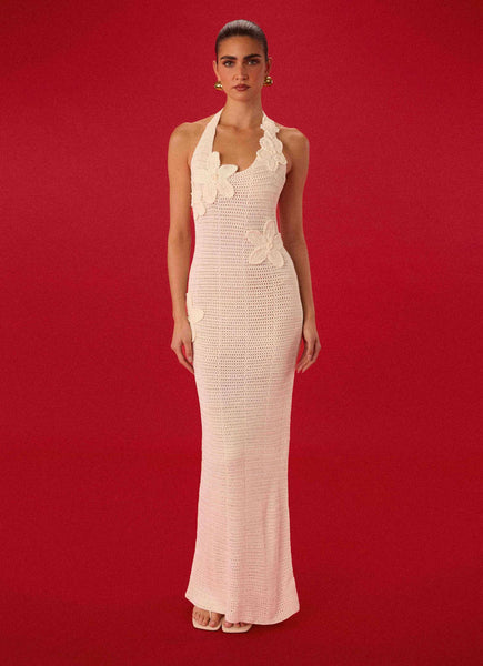 Novalee Flower Crochet Maxi Dress - Ivory – Peppermayo Canada