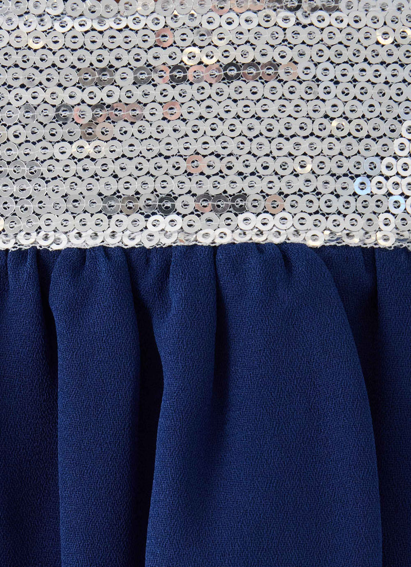 Novara Chiffon Top - Rich Blue