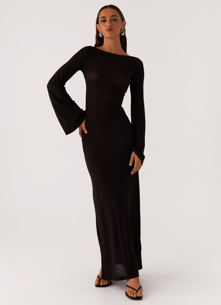Olivia Long Sleeve Maxi Dress Black – Peppermayo Canada