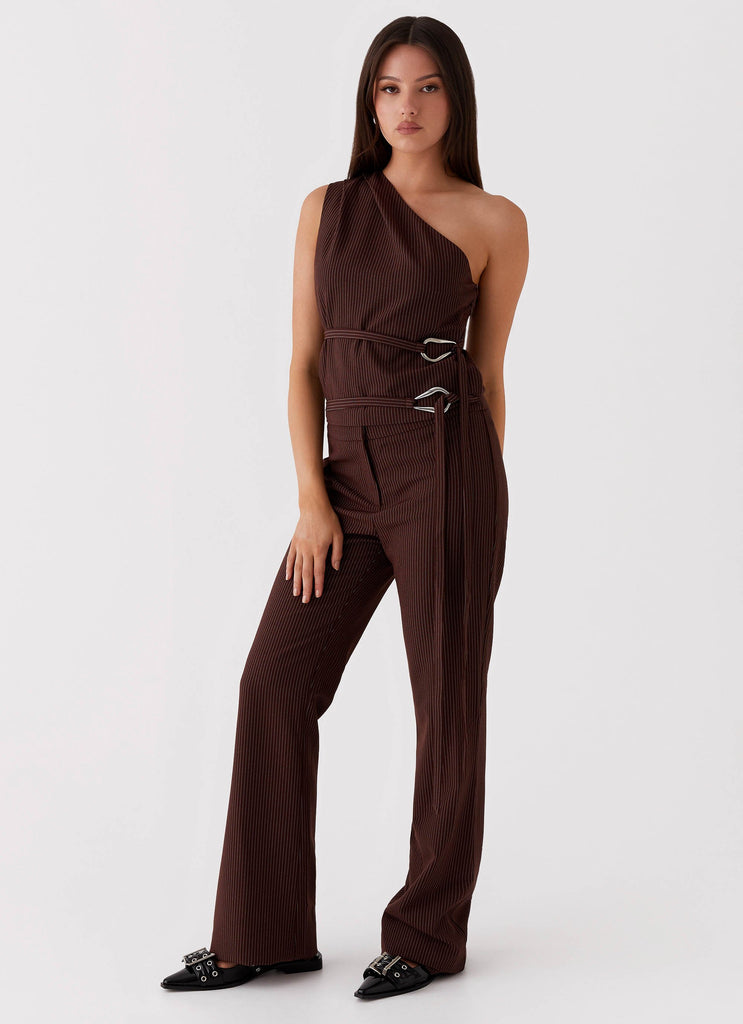 Orla Fitted Flare Pants - Chocolate