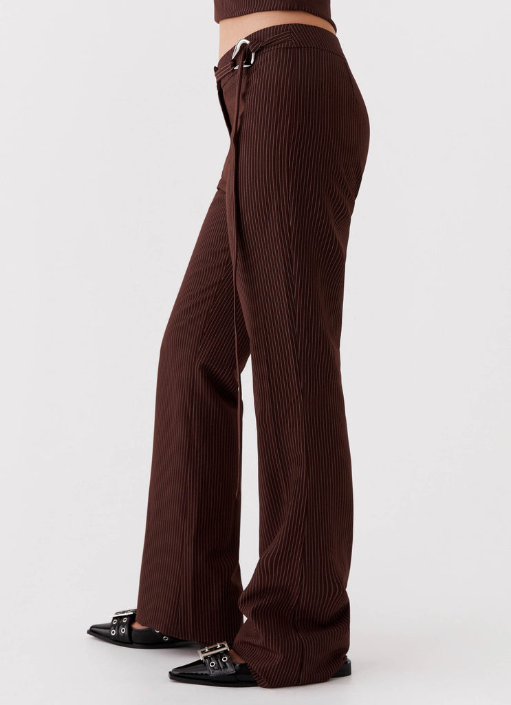 Orla Fitted Flare Pants - Chocolate