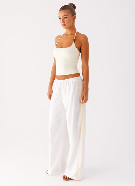 Oska Drawstring Pants - White – Peppermayo Canada