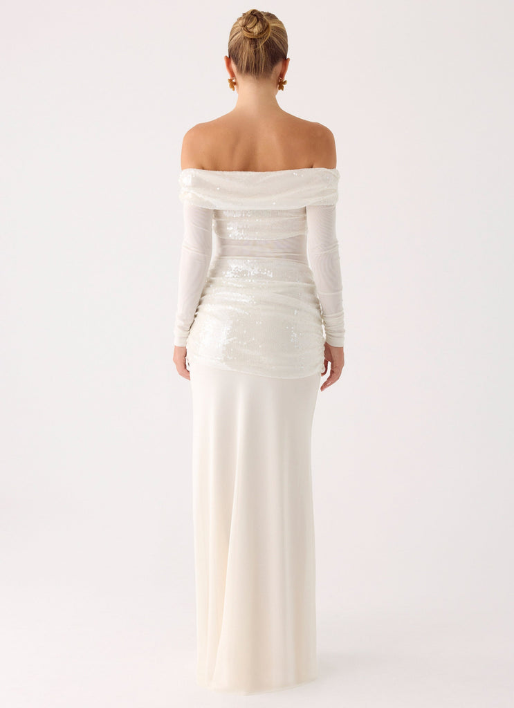 Over To You Sequin Maxi Dress - White