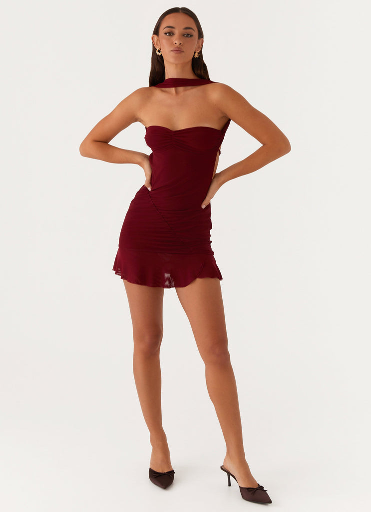 Pari Open Back Mini Dress - Mulberry