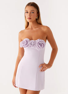 Patsie Strapless Mini Dress - Lilac