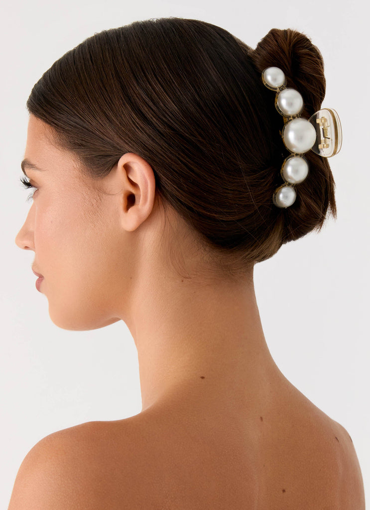 Oyster Club Claw Clip - Pearl