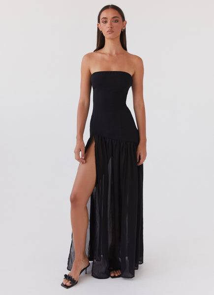 Eden Strapless Maxi Dress Black Peppermayo Canada