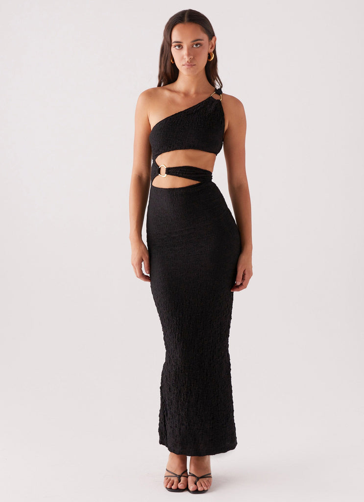 Womens North Haven Maxi Dress in the colour Black in front of a light grey background