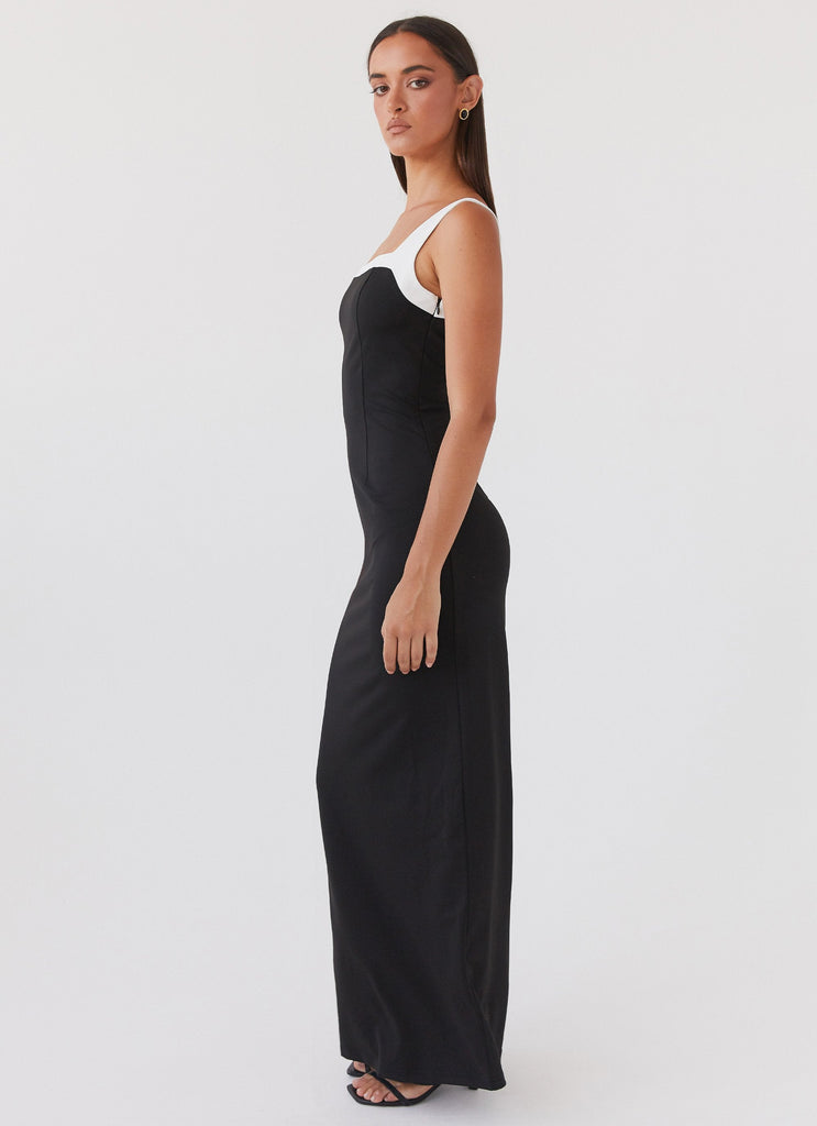 Womens Ebonnie Maxi Dress in the colour Black in front of a light grey background