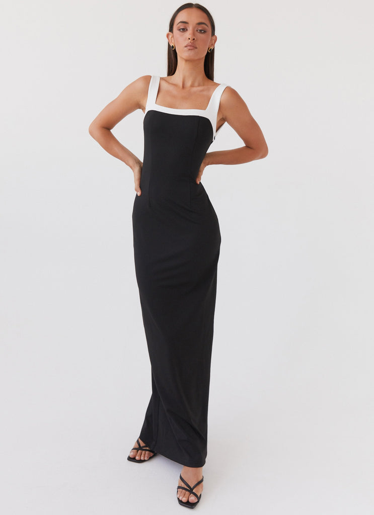 Womens Ebonnie Maxi Dress in the colour Black in front of a light grey background